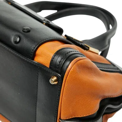 Pre-owned Chloé Black Brown Leather Shoulder Bag Tote Bag () In Multi