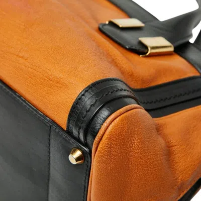 Pre-owned Chloé Black Brown Leather Shoulder Bag Tote Bag () In Multi