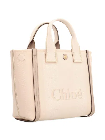 Chloé Tote Bag With Shoulder Strap And Top Handles In White