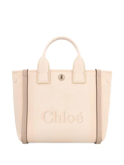 Chloé Tote Bag With Shoulder Strap And Top Handles In White