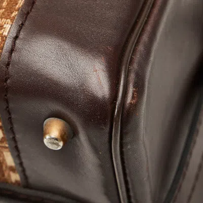 Pre-owned Dior Christian  Beige Brown Canvas Leather Shoulder Bag () In Multi