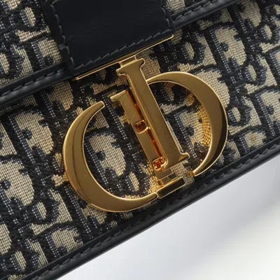 Pre-owned Dior Christian  Beige Navy Canvas Leather Shoulder Bag () In Multi