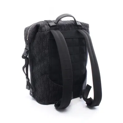 Pre-owned Dior Christian  Black Canvas Leather Backpack ()
