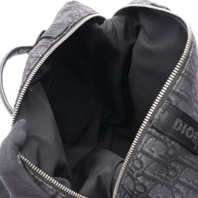 Pre-owned Dior Christian  Black Canvas Leather Backpack ()