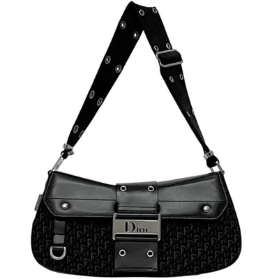 Pre-owned Dior Christian  Black Canvas Leather Shoulder Bag ()