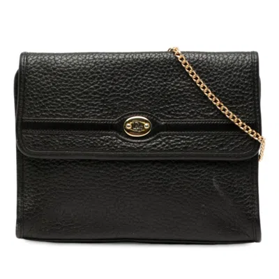 Pre-owned Dior Christian  Black Gold Leather Shoulder Bag () In Multi