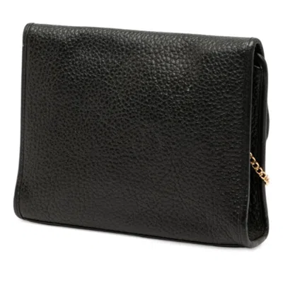 Pre-owned Dior Christian  Black Gold Leather Shoulder Bag () In Multi