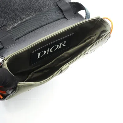 Pre-owned Dior Christian  Black Khaki Nylon Leather Fanny Pack Saddle Bag () In Multi
