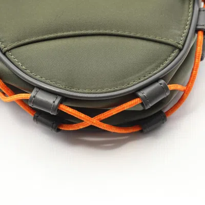Pre-owned Dior Christian  Black Khaki Nylon Leather Fanny Pack Saddle Bag () In Multi