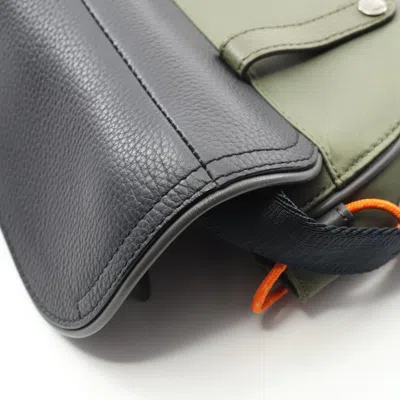 Pre-owned Dior Christian  Black Khaki Nylon Leather Fanny Pack Saddle Bag () In Multi