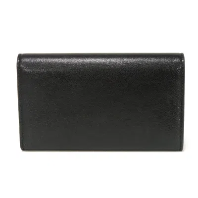 Pre-owned Dior Christian  Black Leather Long Wallet (bi-fold) ()