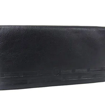 Pre-owned Dior Christian  Black Leather Long Wallet (bi-fold) ()