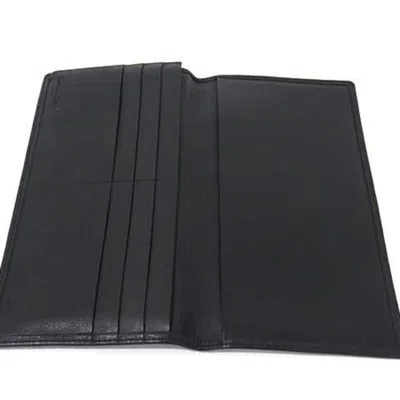 Pre-owned Dior Christian  Black Leather Long Wallet (bi-fold) ()