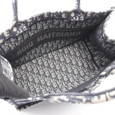 Pre-owned Dior Christian  Ivory Navy Canvas Leather Tote Bag () In Multi