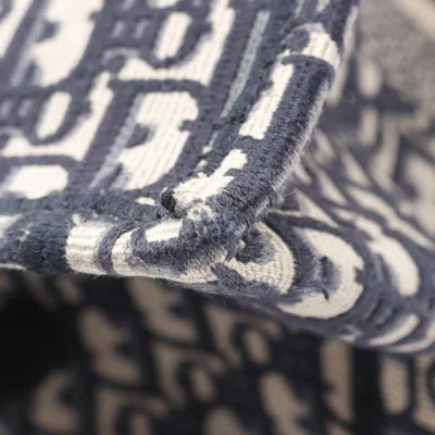 Pre-owned Dior Christian  Ivory Navy Canvas Leather Tote Bag () In Multi