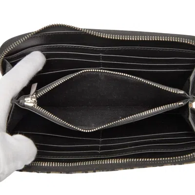 Pre-owned Dior Christian  Navy Canvas Leather Long Wallet (bi-fold) () In Blue