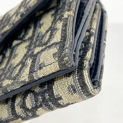 Pre-owned Dior Christian  Navy Canvas Wallet (tri-fold) () In Blue