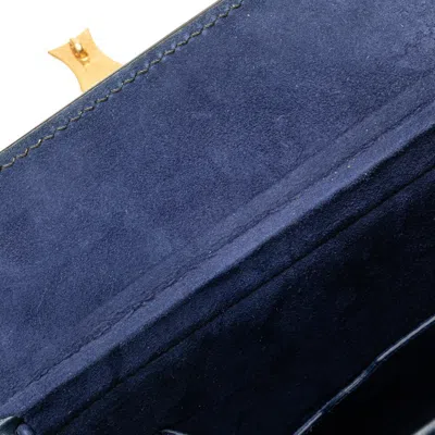 Pre-owned Dior Christian  Navy Leather Shoulder Bag () In Blue