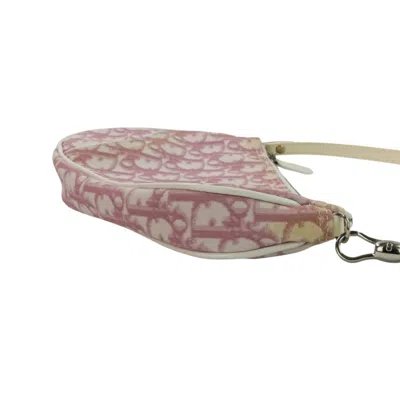 Pre-owned Dior Christian  Pink White Handbag Saddle Bag () In Multi