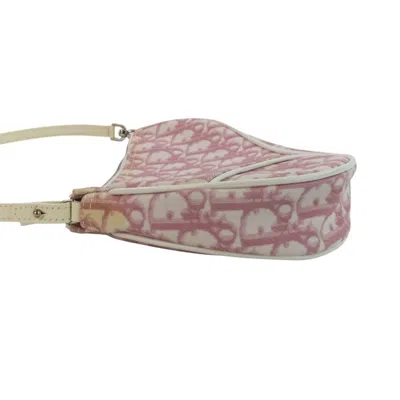 Pre-owned Dior Christian  Pink White Handbag Saddle Bag () In Multi