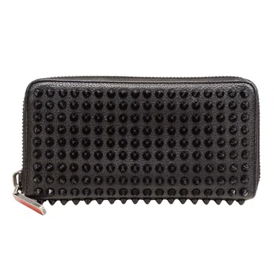Pre-owned Christian Louboutin Black Leather Long Wallet (bi-fold) ()