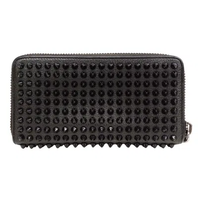 Pre-owned Christian Louboutin Black Leather Long Wallet (bi-fold) ()