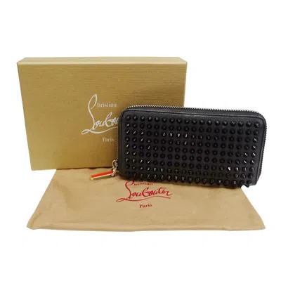 Pre-owned Christian Louboutin Black Leather Long Wallet (bi-fold) ()