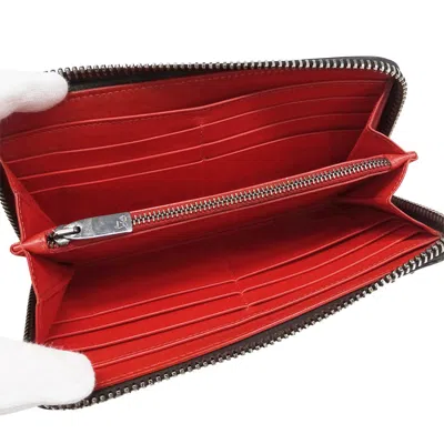 Pre-owned Christian Louboutin Black Leather Long Wallet (bi-fold) ()