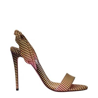 Christian Louboutin Multicolor Fabric Stiletto Heel Sandals In Multi