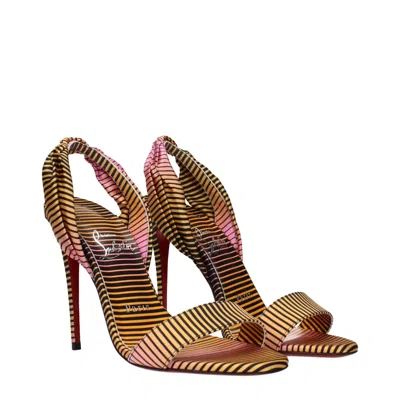 Christian Louboutin Multicolor Fabric Stiletto Heel Sandals In Multi