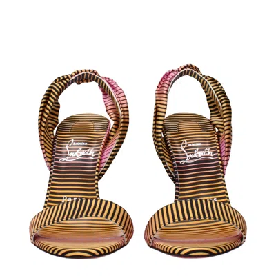 Christian Louboutin Multicolor Fabric Stiletto Heel Sandals In Multi