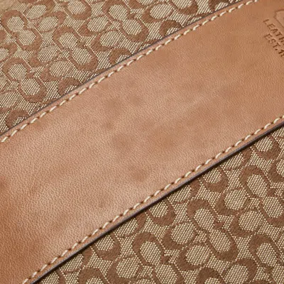 Pre-owned Coach Beige Brown Canvas Leather Shoulder Bag () In Multi