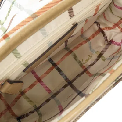 Pre-owned Coach Beige Canvas Patent Leather Shoulder Bag () In Sand