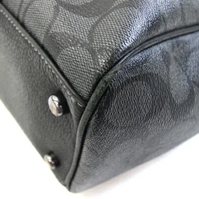 Pre-owned Coach Black Gray Pvc Leather Tote Bag () In Multi