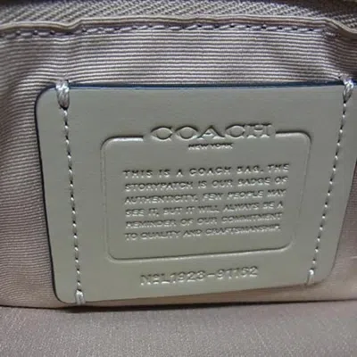 Pre-owned Coach Black Ivory Leather Handbag Shoulder Bag Tote Bag () In Multi