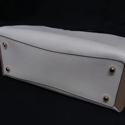 Pre-owned Coach Black Ivory Leather Handbag Shoulder Bag Tote Bag () In Multi