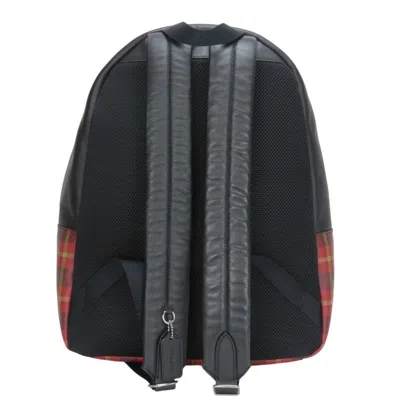 Pre-owned Coach Black Red Color Leather Pvc Backpack () In Multi
