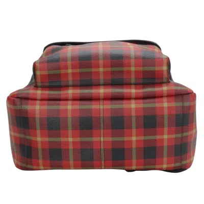 Pre-owned Coach Black Red Color Leather Pvc Backpack () In Multi