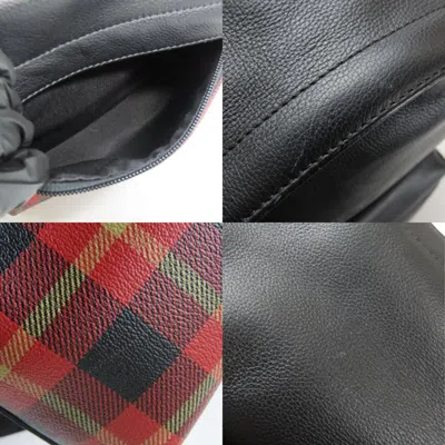 Pre-owned Coach Black Red Color Leather Pvc Backpack () In Multi