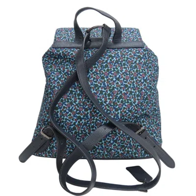 Pre-owned Coach Blue Navy Nylon Leather Backpack ()