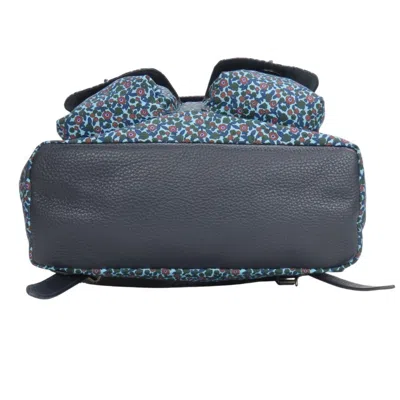 Pre-owned Coach Blue Navy Nylon Leather Backpack ()