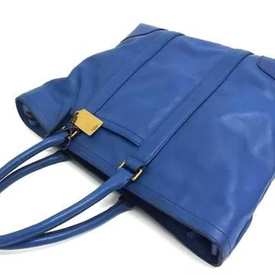 Pre-owned Coach Blue Leather Handbag Shoulder Bag Tote Bag ()