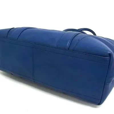 Pre-owned Coach Blue Leather Handbag Shoulder Bag Tote Bag ()