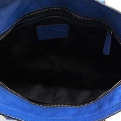 Pre-owned Coach Blue Leather Handbag Shoulder Bag Tote Bag ()