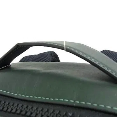 Pre-owned Coach Gray Green Leather Backpack Handbag Shoulder Bag () In Multi