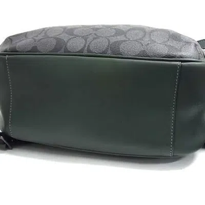Pre-owned Coach Gray Green Leather Backpack Handbag Shoulder Bag () In Multi