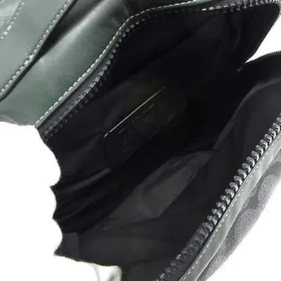 Pre-owned Coach Gray Green Leather Backpack Handbag Shoulder Bag () In Multi