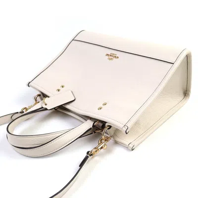 Pre-owned Coach Ivory Leather Shoulder Bag Tote Bag () In White