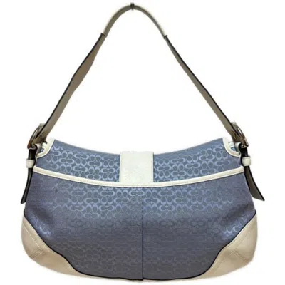 Pre-owned Coach Mini Signature Blue Leather Shoulder Bag ()
