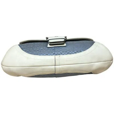 Pre-owned Coach Mini Signature Blue Leather Shoulder Bag ()